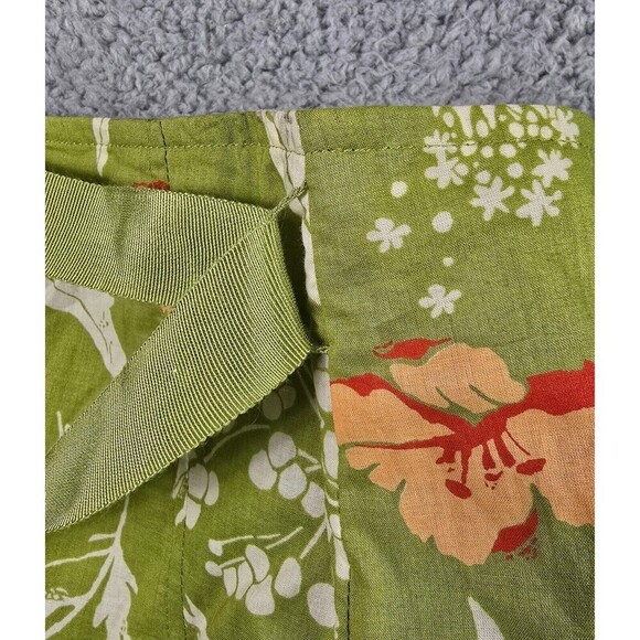Old‎ Navy Mini Hawaiian Skirt 14 Green Tropical Floral Resort Boho Dainty Flowy - Picture 4 of 7